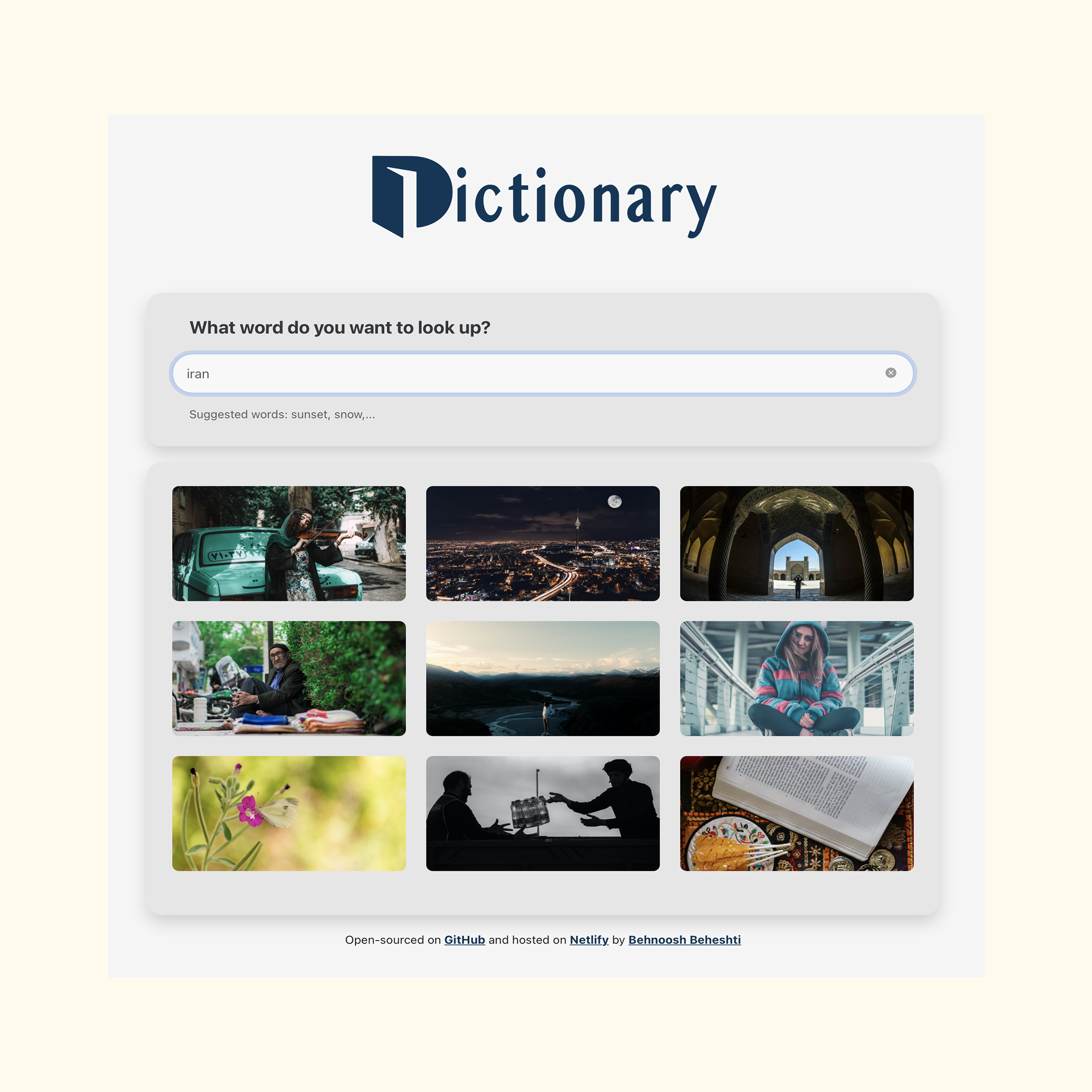 dictionary project preview